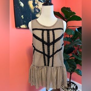 Textured Open Back Peplum